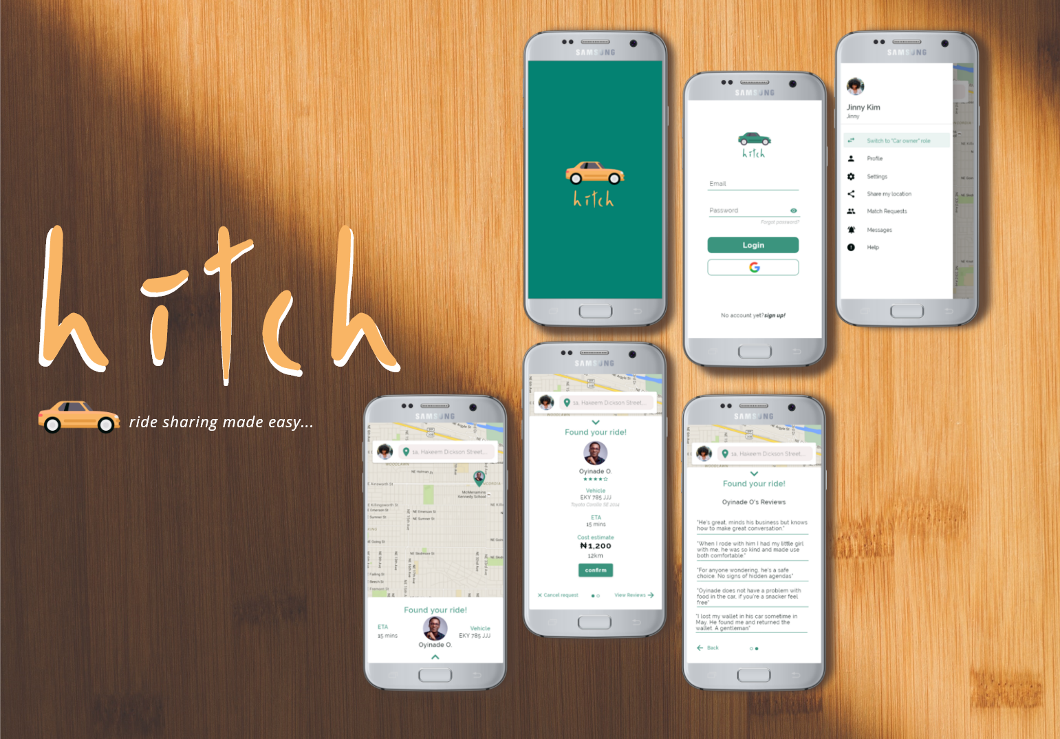 image of the hitch app screens